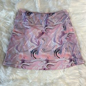 Pink Marble Golf/Tennis Skirt with Built-In Shorts & Pockets | Size Small